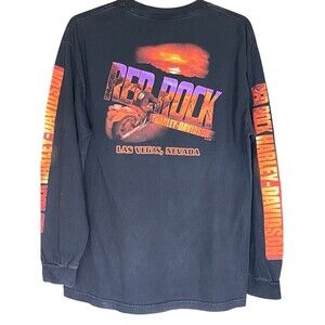 Harley Davidson Red Rock Las Vegas Long Sleeve Shirt Black Size L Graphic